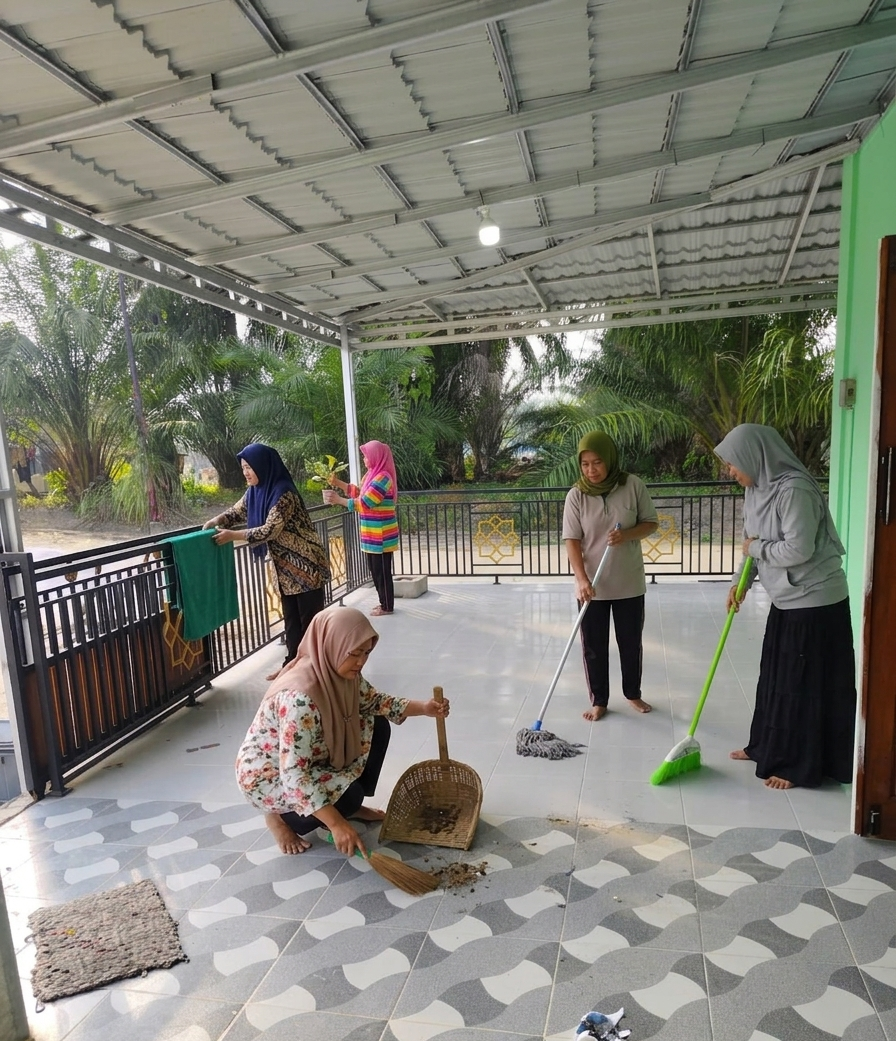 Dokumentasi kegiatan Gerakan Bersih-Bersih Masjid/Mushollah Memperingati HUT RI
