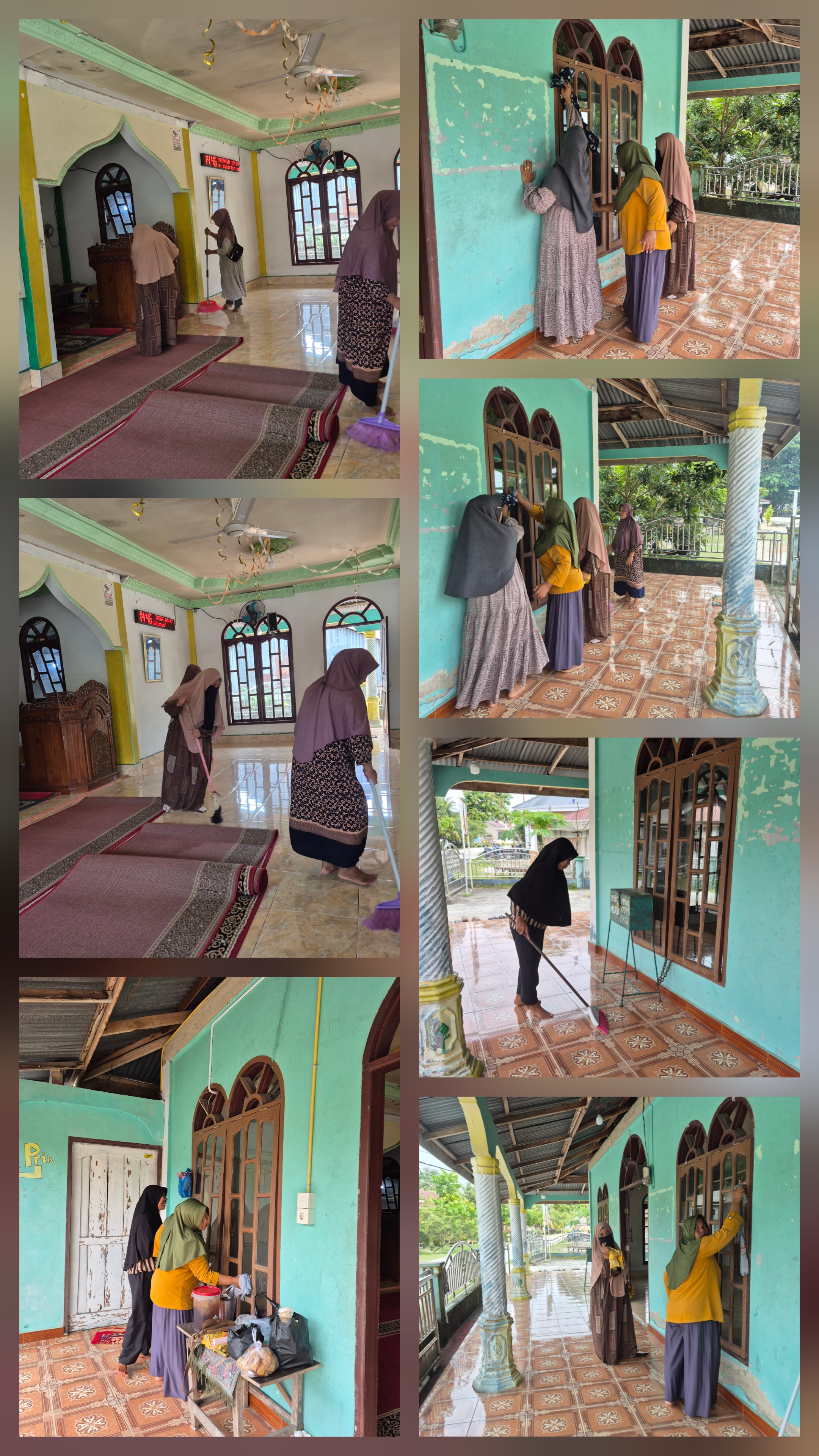Gerakan Bersih-Bersih Masjid di Masjid Baiturrahman, Kecamatan Kandis — Aksi Majelis Taklim Baiturrahman & penyuluh Agama Islam
