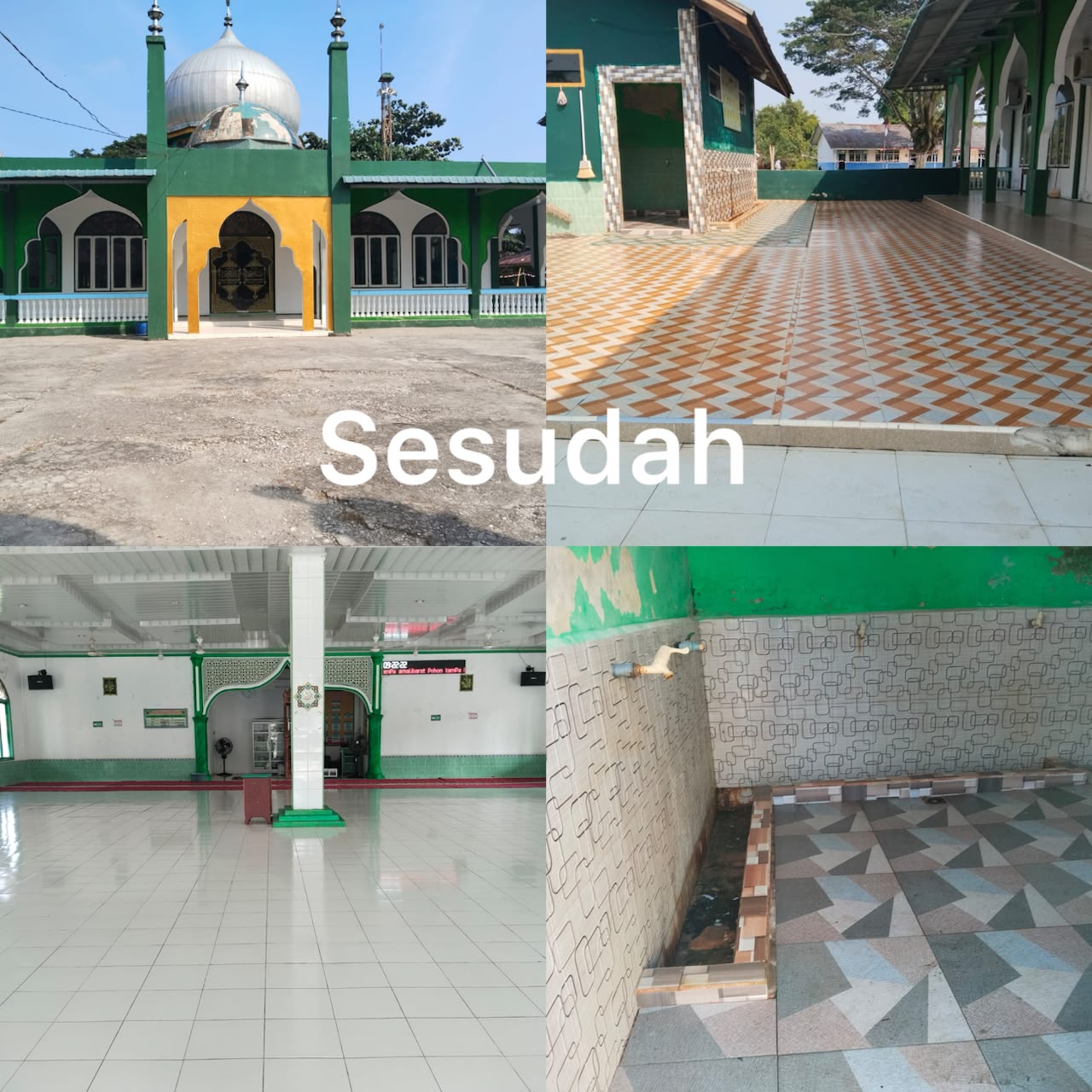 Dokumentasi kegiatan Gerakan bersih bersih di masjid baitulrrahim di kampung dusun pusako kec. pusako